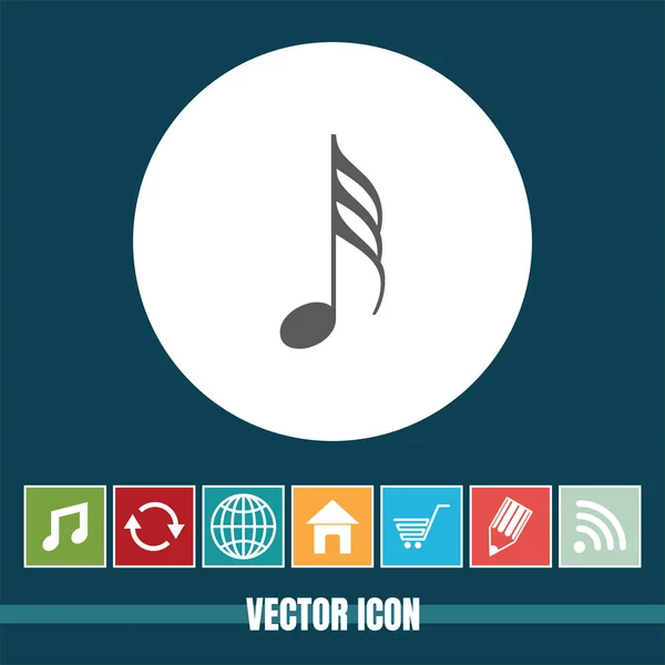 Muy Útil Vector Icono Nota Musical Con Iconos Bonificación Muy — Vector de stock