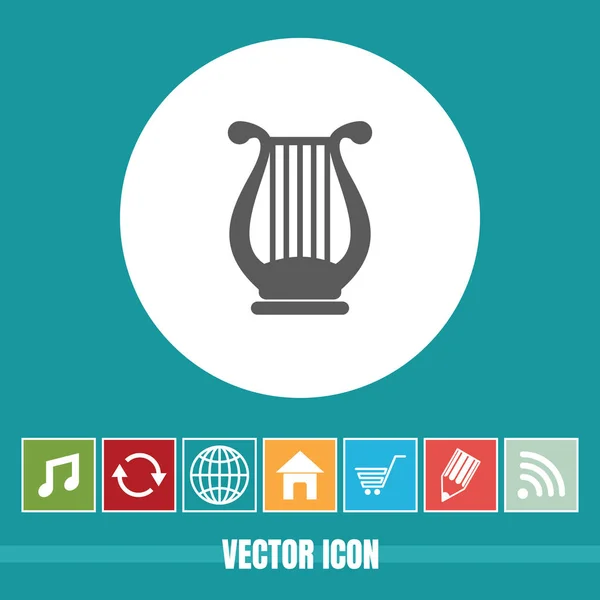 Icône Vectorielle Très Utile Lyre Avec Des Icônes Bonus Très — Image vectorielle