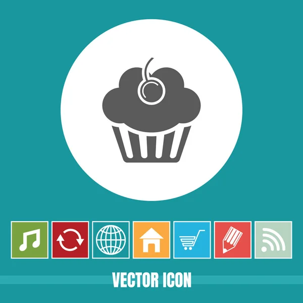 Icône Vectorielle Très Utile Cupcake Avec Des Icônes Bonus Très — Image vectorielle