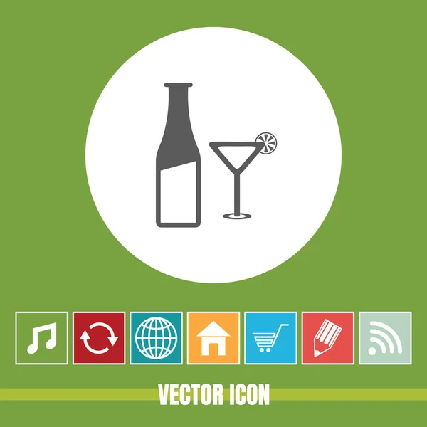 Sehr Nützliches Vektor Symbol Von Bier Oder Wein Mit Bonussymbolen — Stockvektor