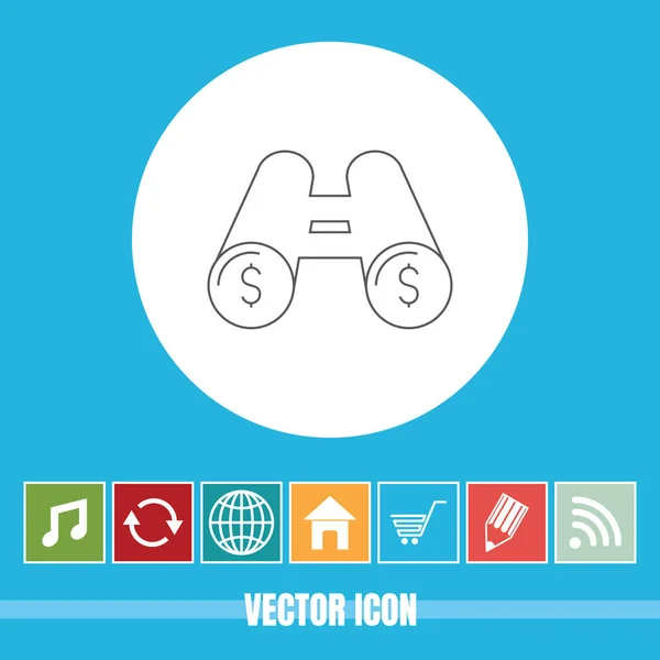 Icono Línea Vectorial Muy Útil Binoculares Con Iconos Bonificación Muy — Vector de stock
