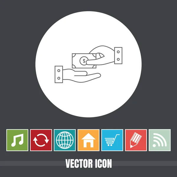 Ícone Muito Útil Linha Vetor Empréstimo Dinheiro Com Ícones Bônus — Vetor de Stock