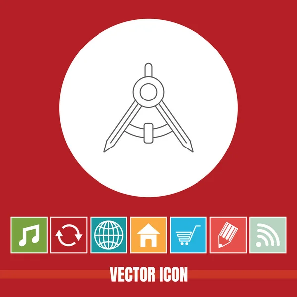 Полезная Векторная Иконка Геометрического Компаса Бонусными Иконами Полезен Мобильного Приложения — стоковый вектор