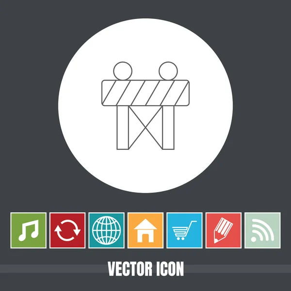 Sehr Nützliches Vektor Liniensymbol Der Straßensperre Mit Bonussymbolen Sehr Nützlich — Stockvektor