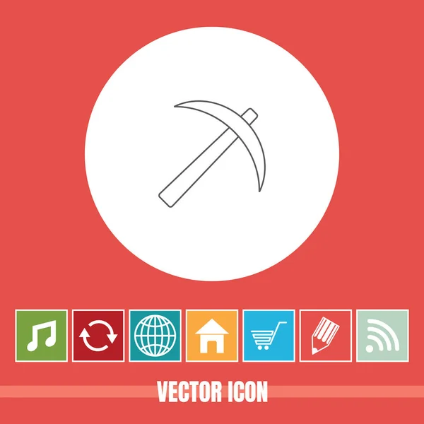 Very Useful Vector Line Icon Pickax Bonus Icons Полезен Мобильного — стоковый вектор