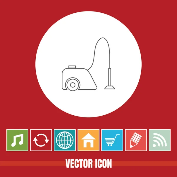 Полезная Векторная Икона Пылесоса Бонусными Иконами Полезен Мобильного Приложения Интернета — стоковый вектор