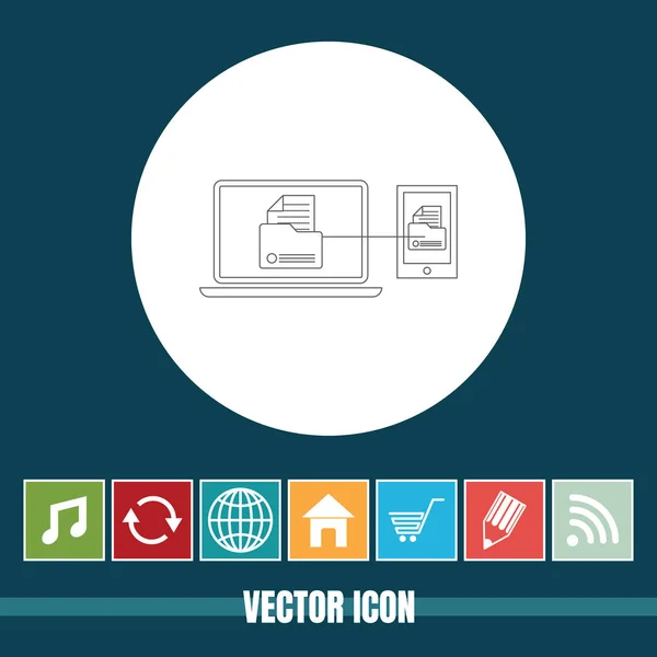 Very Useful Vector Line Icon File Transfer Bonus Icons Very — Stock Vector