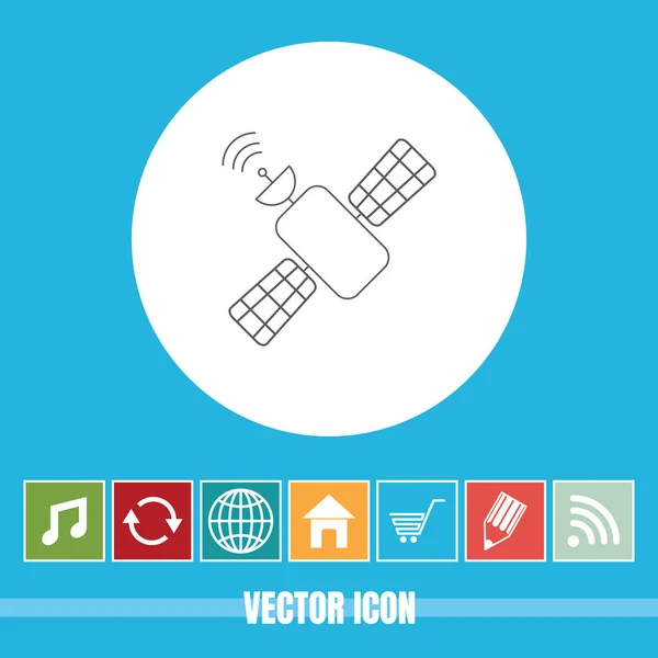 Very Useful Vector Line Icon Satellite Bonus Icons Very Useful — Stock Vector