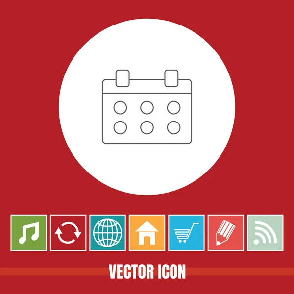 Icône Ligne Vectorielle Très Utile Calendrier Avec Des Icônes Bonus — Image vectorielle