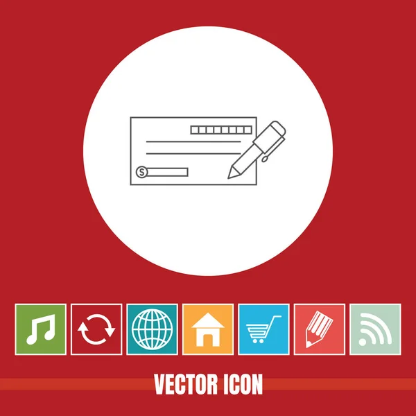 Very Useful Vector Line Icon Cheque Bonus Icons Very Useful — Stock Vector