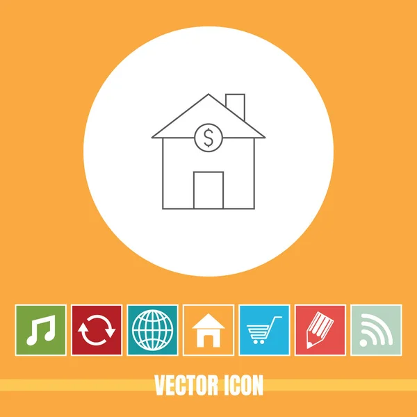 Sehr Nützliche Vektor Line Icon Home Darlehen Mit Bonussymbolen Sehr — Stockvektor