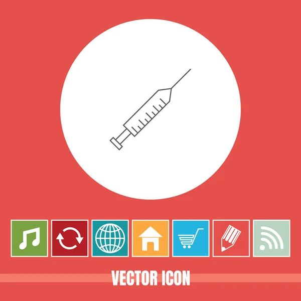 Zeer Nuttig Vector Lijn Icoon Van Spuit Met Bonus Pictogrammen — Stockvector