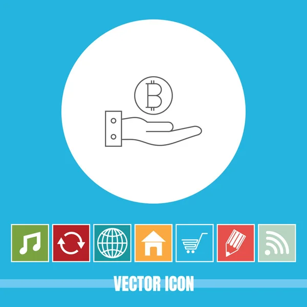 Very Useful Vector Line Icon Bit Coin Bonus Icons Very — Stock Vector