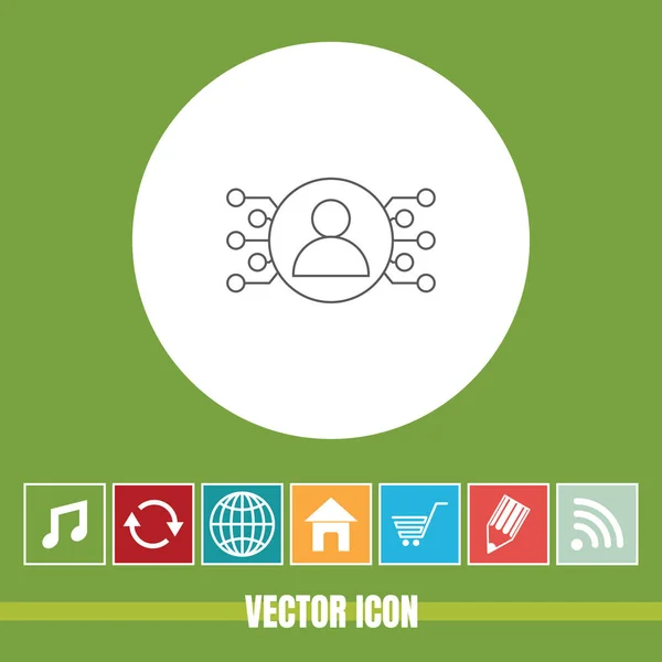Icône Ligne Vectorielle Très Utile Utilisateur Intelligent Avec Des Icônes — Image vectorielle
