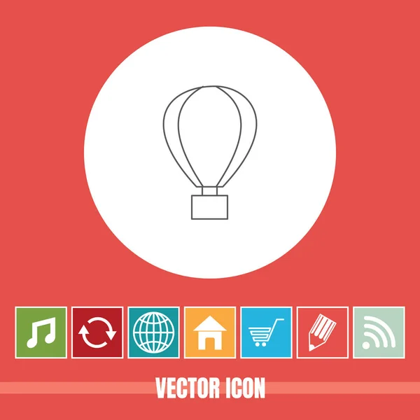 Velmi Užitečné Vektorové Čáry Horkovzdušný Balón Ikonami Bonus Velmi Užitečné — Stockový vektor