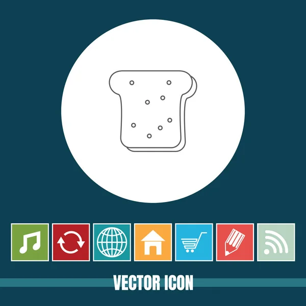 Полезная Векторная Икона Хлеба Бонусными Иконами Полезен Мобильного Приложения Интернета — стоковый вектор