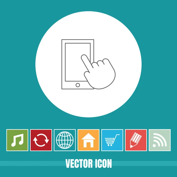 Very Useful Vector Line Icon Touch Screen Bonus Icons Very — Stock Vector