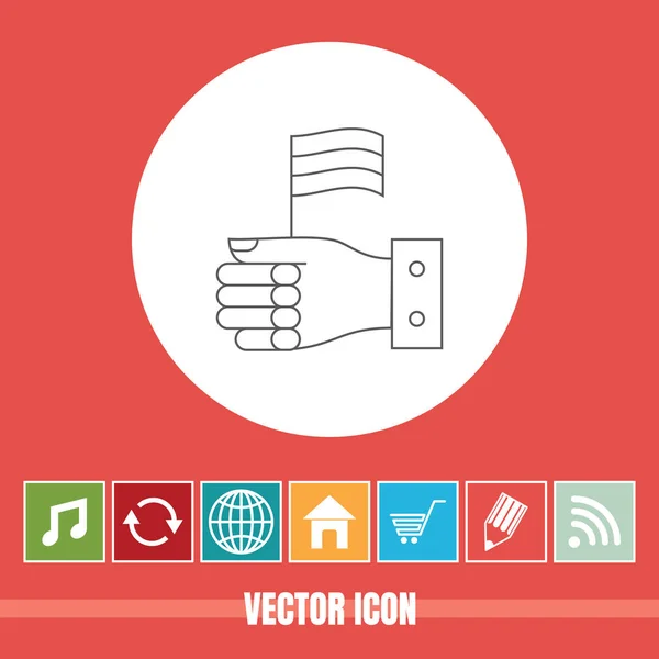 Very Useful Vector Line Icon Hand Flag Bonus Icons Very — Stock Vector
