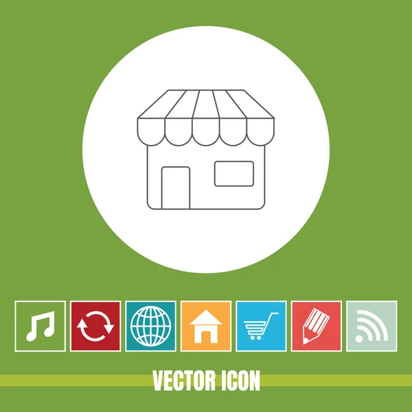 Icono Línea Vectorial Muy Útil Tienda Tienda Con Iconos Bonificación — Archivo Imágenes Vectoriales