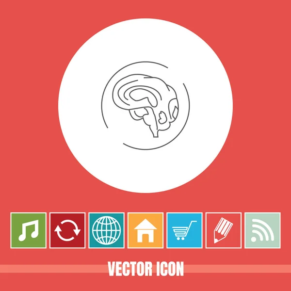 Полезная Векторная Икона Брайна Бонусными Иконами Полезен Мобильного Приложения Интернета — стоковый вектор