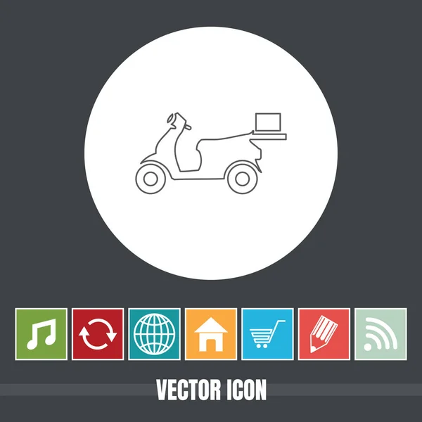 Icône Ligne Vectorielle Très Utile Scooter Livraison Avec Des Icônes — Image vectorielle