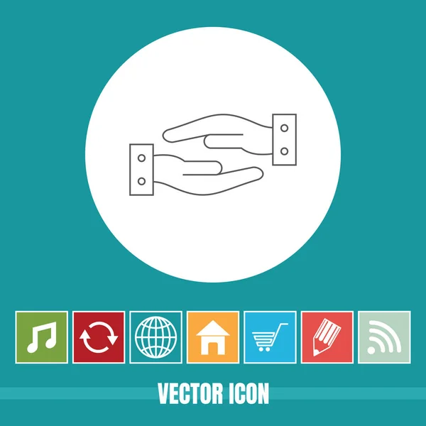 Very Useful Vector Line Icon Helping Hand Bonus Icons Very — Stock Vector