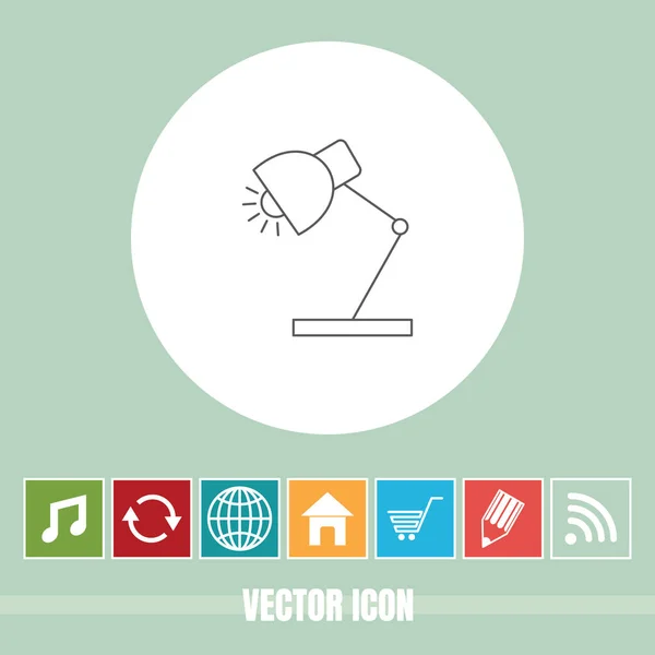 Very Useful Vector Line Icon Table Lamp Bonus Icons Very — Stock Vector
