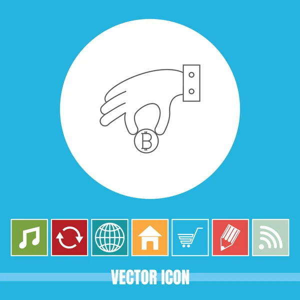 Very Useful Vector Line Icon Bit Coin Bonus Icons Very — Stock Vector