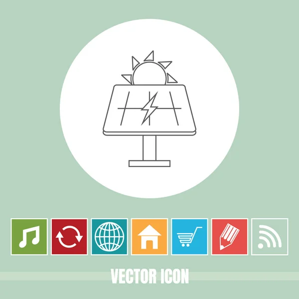 Полезная Векторная Икона Солнечных Панелей Бонусными Иконами Полезен Мобильного Приложения — стоковый вектор