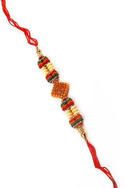 Traditional Indian Bracelet Calls Rakhi, Sister Ties On Brothers Wrist on the Ocassion of Rakshabandhan — Stock Photo, Image