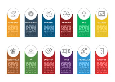 Web Hattı Simgelerini Web Sitesi, Uygulama ve Yazılım Tasarımı için 12-12 Karıştır.