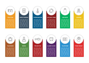 Web Hattı Simgelerini Web Sitesi, Uygulama ve Yazılım Tasarımı için 12-12 Karıştır.