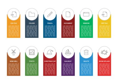 Web Hattı Simgelerini Web Sitesi, Uygulama ve Yazılım Tasarımı için 12-12 Karıştır.