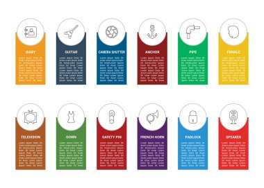 Web Hattı Simgelerini Web Sitesi, Uygulama ve Yazılım Tasarımı için 12-12 Karıştır.
