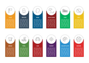 Web Hattı Simgelerini Web Sitesi, Uygulama ve Yazılım Tasarımı için 12-12 Karıştır.