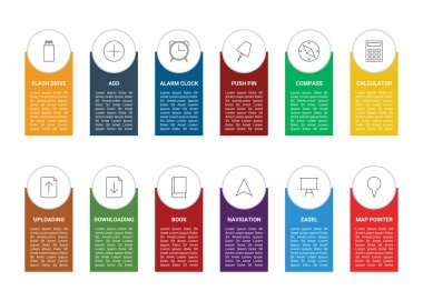 Web Hattı Simgelerini Web Sitesi, Uygulama ve Yazılım Tasarımı için 12-12 Karıştır.