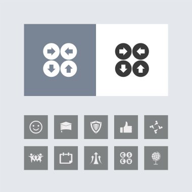 Bonus Simgeli Dört Taraflı Yaratıcı Ok Simgesi.