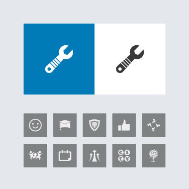 Bonus Simgeleriyle Yaratıcı Wrench Simgesi.