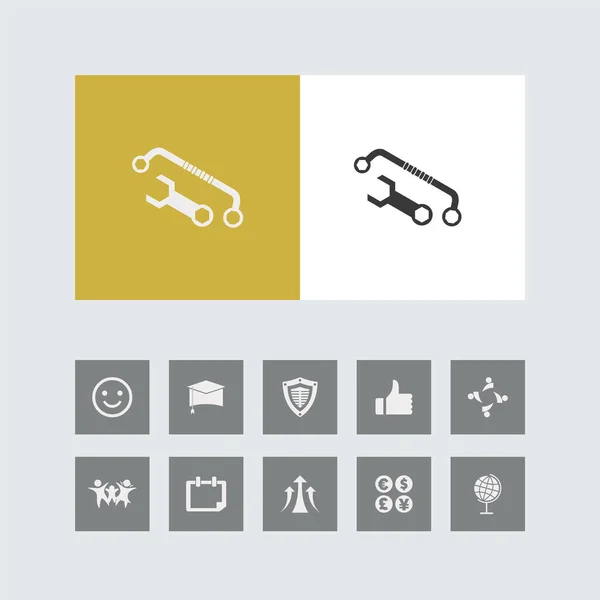 Creative Wrench Icon Bonus Icons — Stock Vector