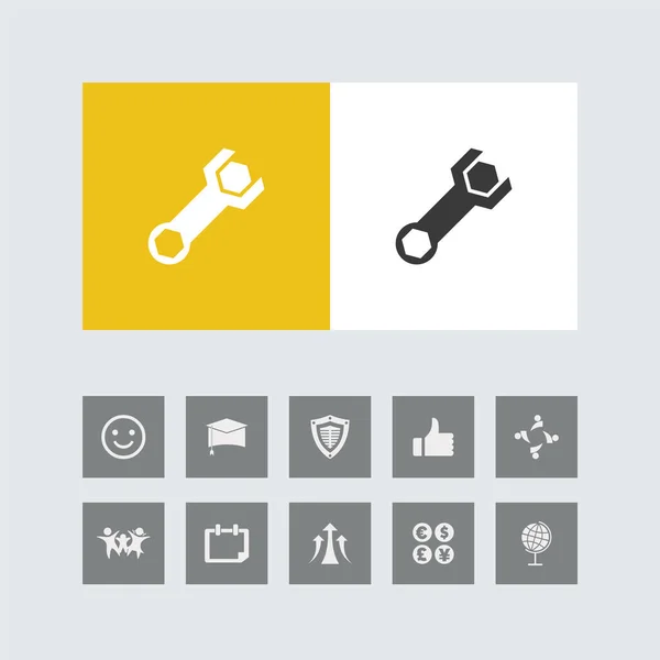 Creative Wrench Icon Bonus Icons — Stock Vector