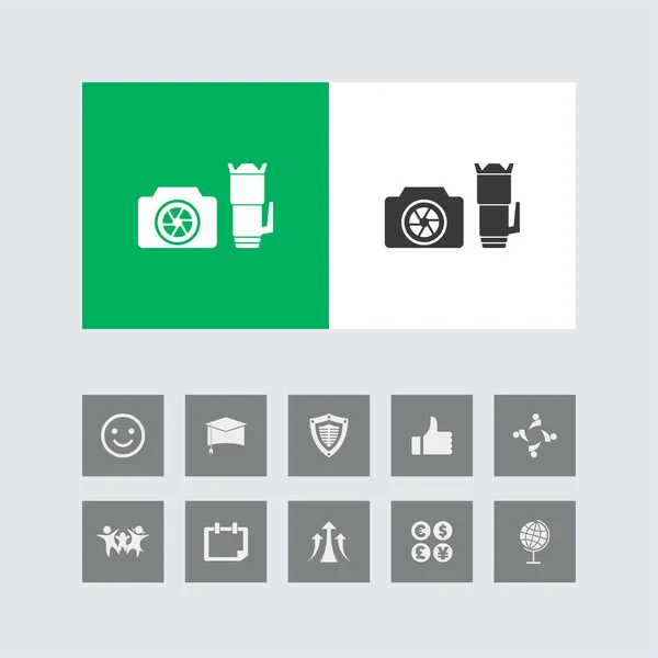 Creative Camera Icon Bonus Icons — Stock Vector