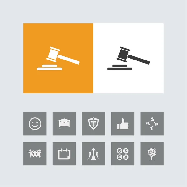 Creative Judge Hammer Icon Bonus Icons — Stock Vector