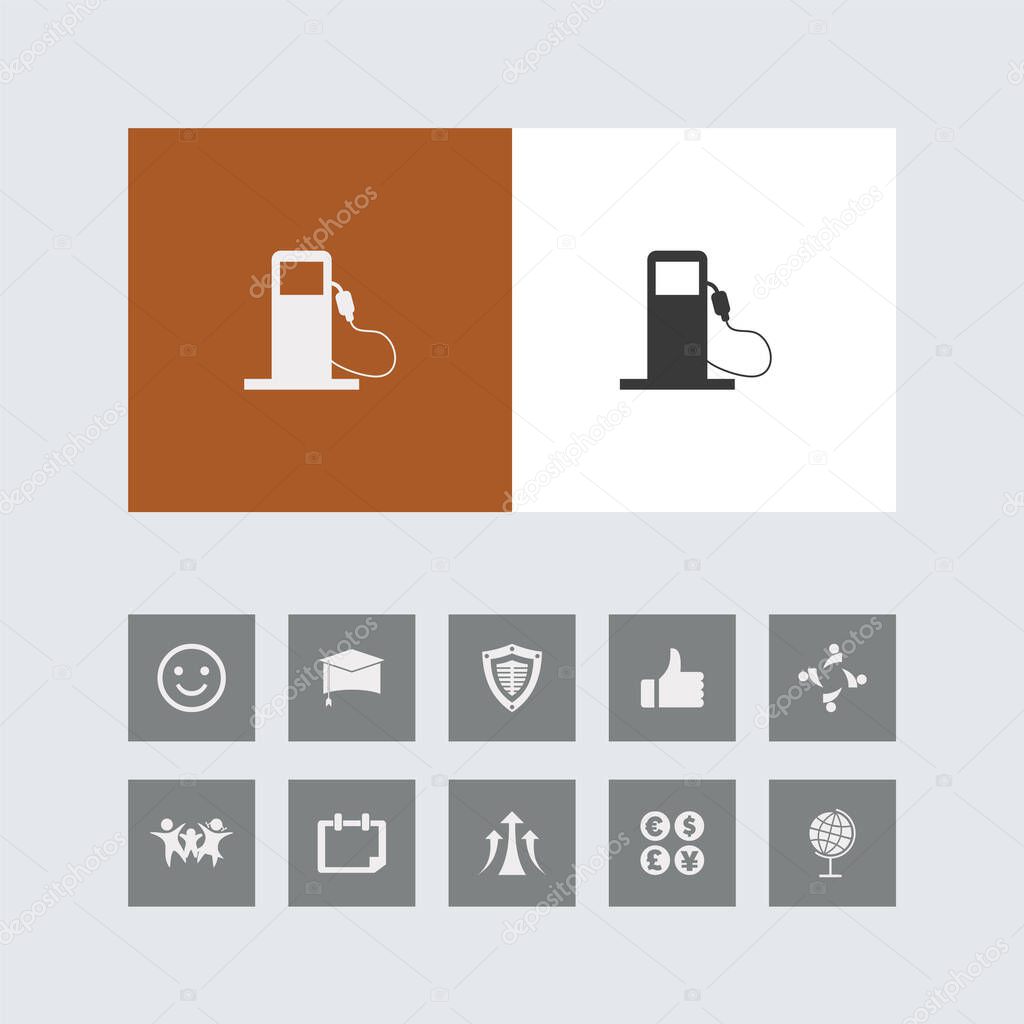 Creative Filling Station Icon with Bonus Icons.