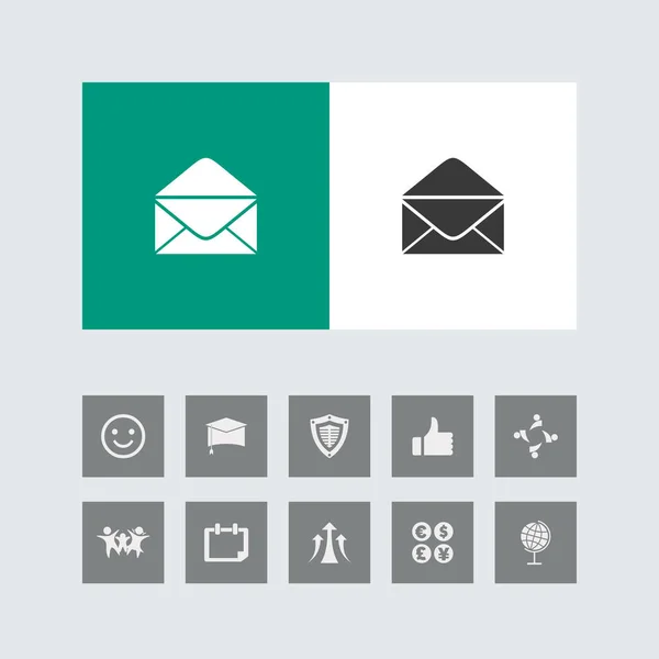 Creative Open Mail Open Envelope Icon Com Ícones Bônus — Vetor de Stock