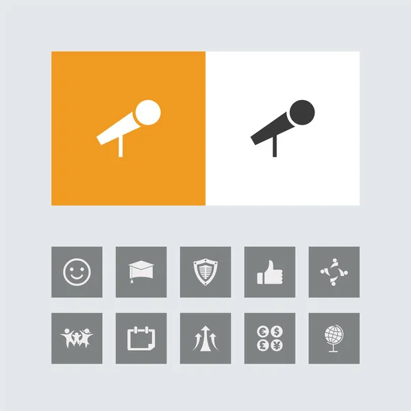 Kreatives Mikrofon Icon Mit Bonus Icons — Stockvektor