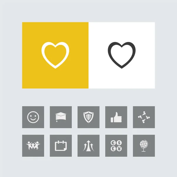Creative Heart Icon Bonus Icons — Stock Vector