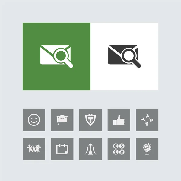 ボーナスアイコンを持つクリエイティブメール検索アイコン — ストックベクタ
