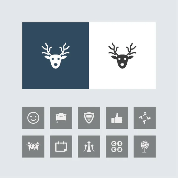 Creative Reindeer Icon Bonus Icons — Stock Vector