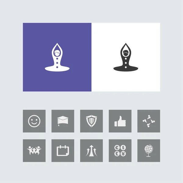 Creative Yoga Icon Mit Bonus Icons — Stockvektor