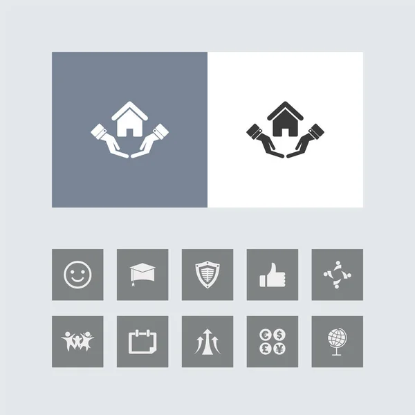 Kreatives Safe Protected House Icon Mit Bonus Symbolen — Stockvektor